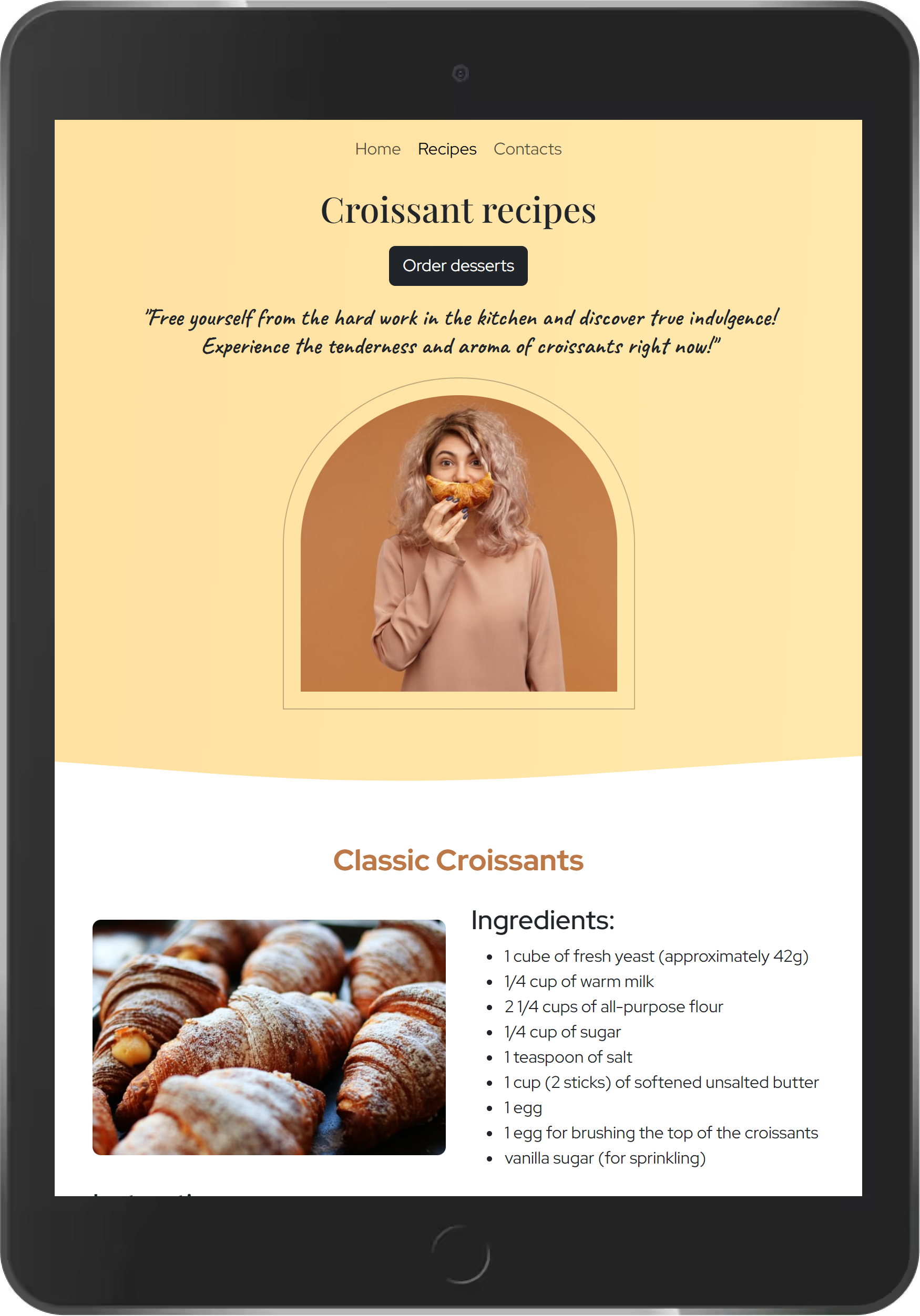 Croissants web site